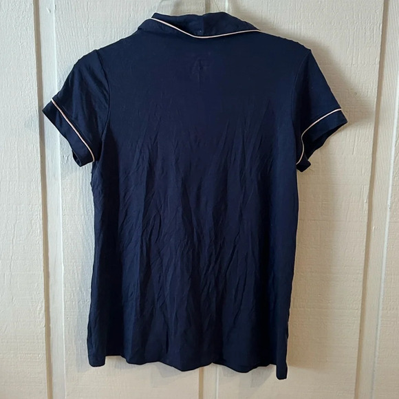 Tommy John | Navy Collared Short Sleeve Sleep Shirt Size Small - Picture 3 of 3